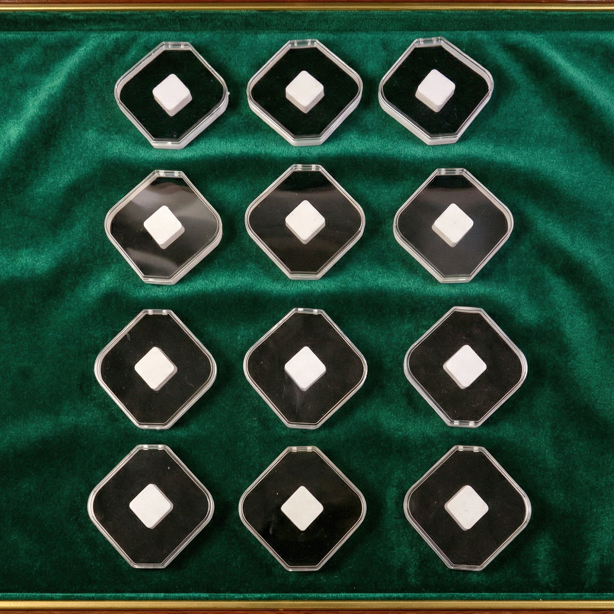Side view of 12-piece jewellery storage box set showcasing compact design