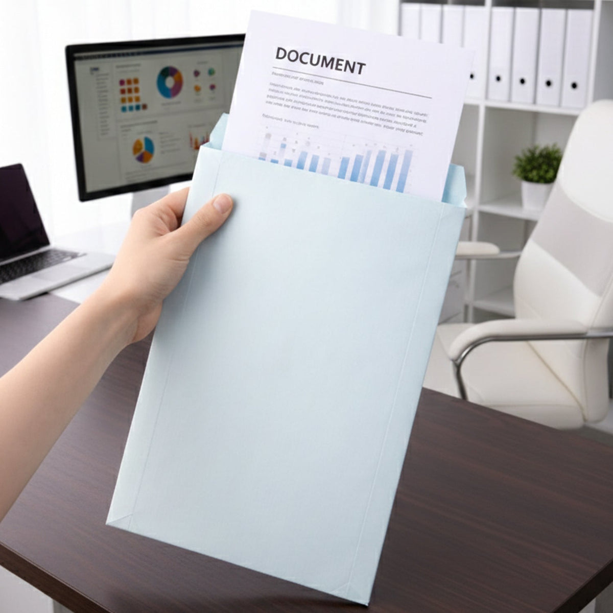 Premium card mailing envelope protecting invitations and letters