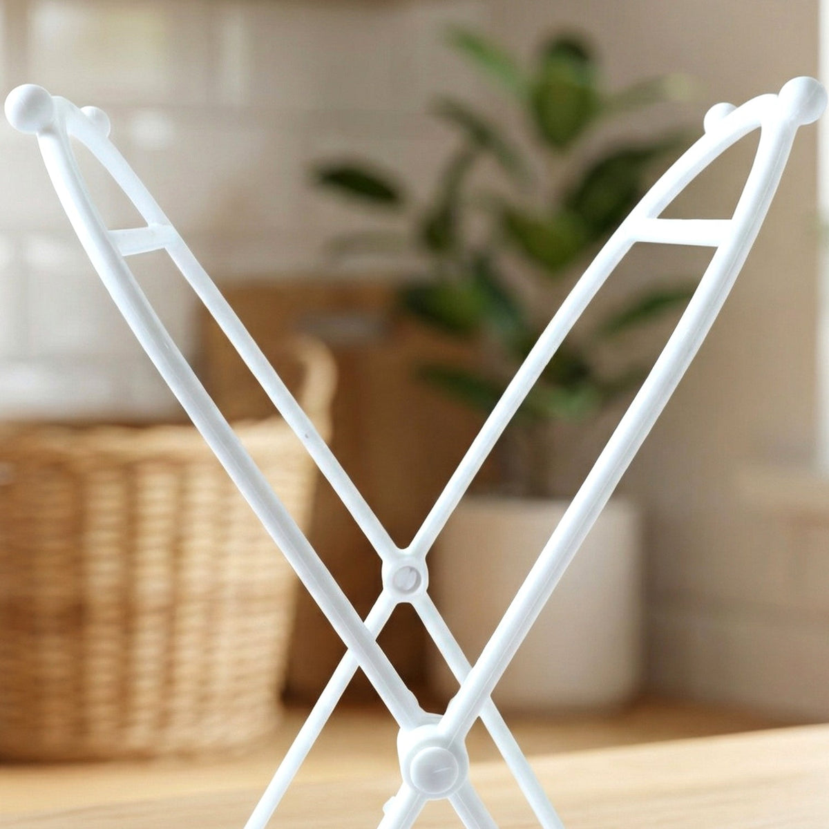 Folded garbage bag holder stand compact for convenient storage