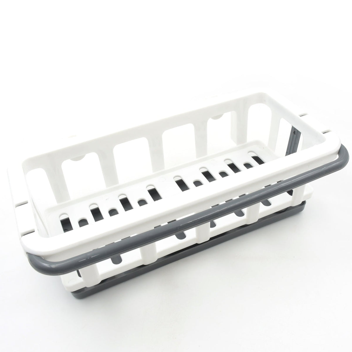 Dishcloth drying on the integrated bar of the versatile kitchen sink organizer.