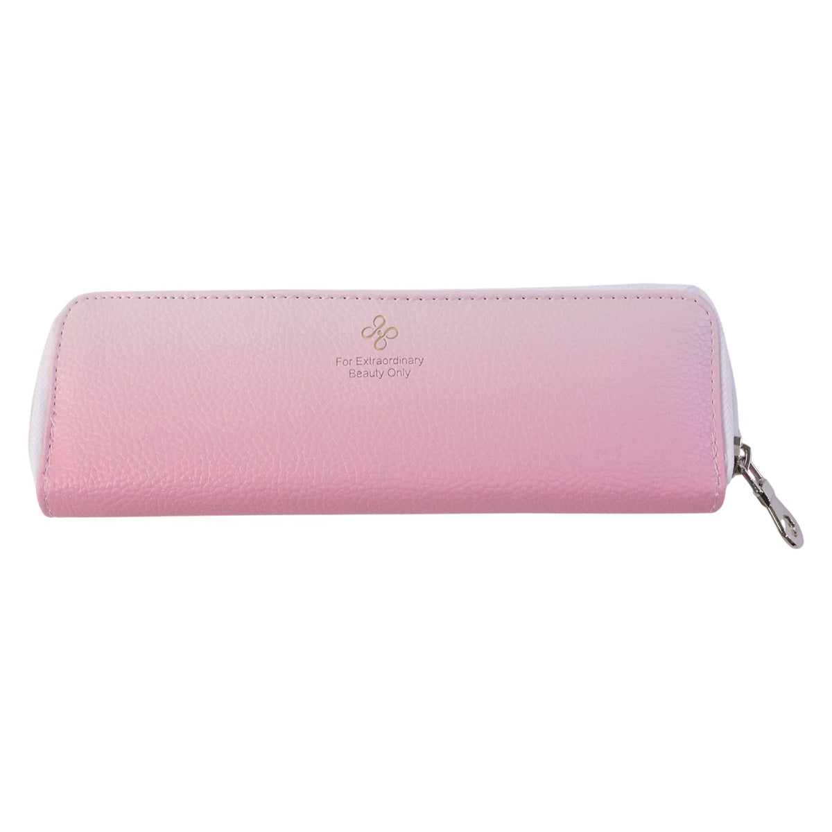 Compact makeup organizer pouch holding various beauty items