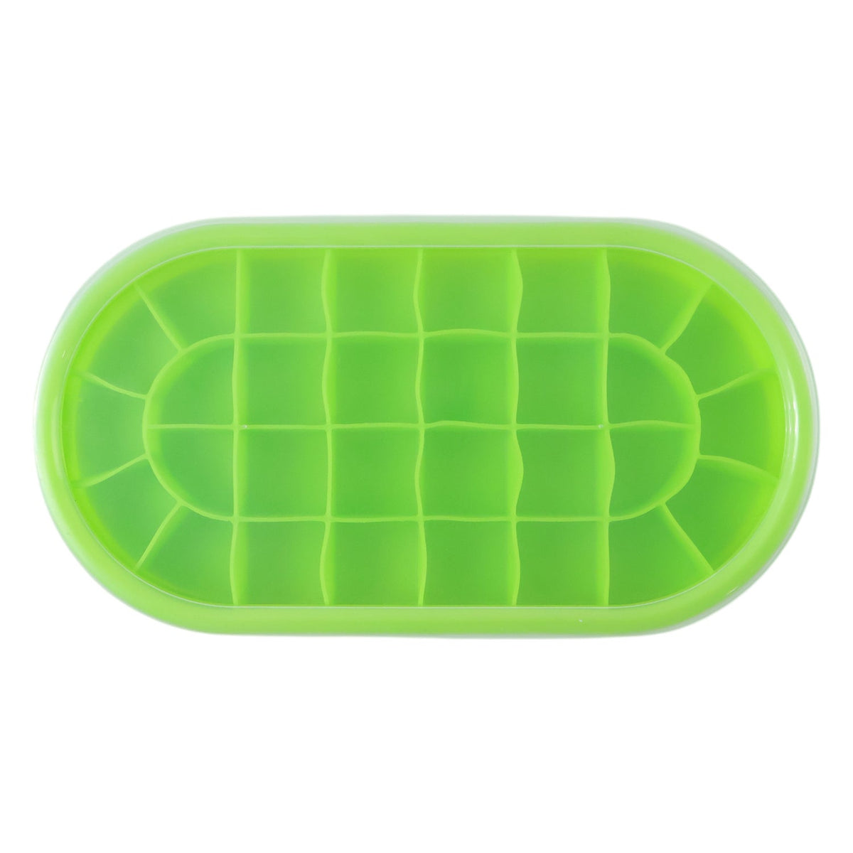 Freezer ice cube tray with oval compartments for home use