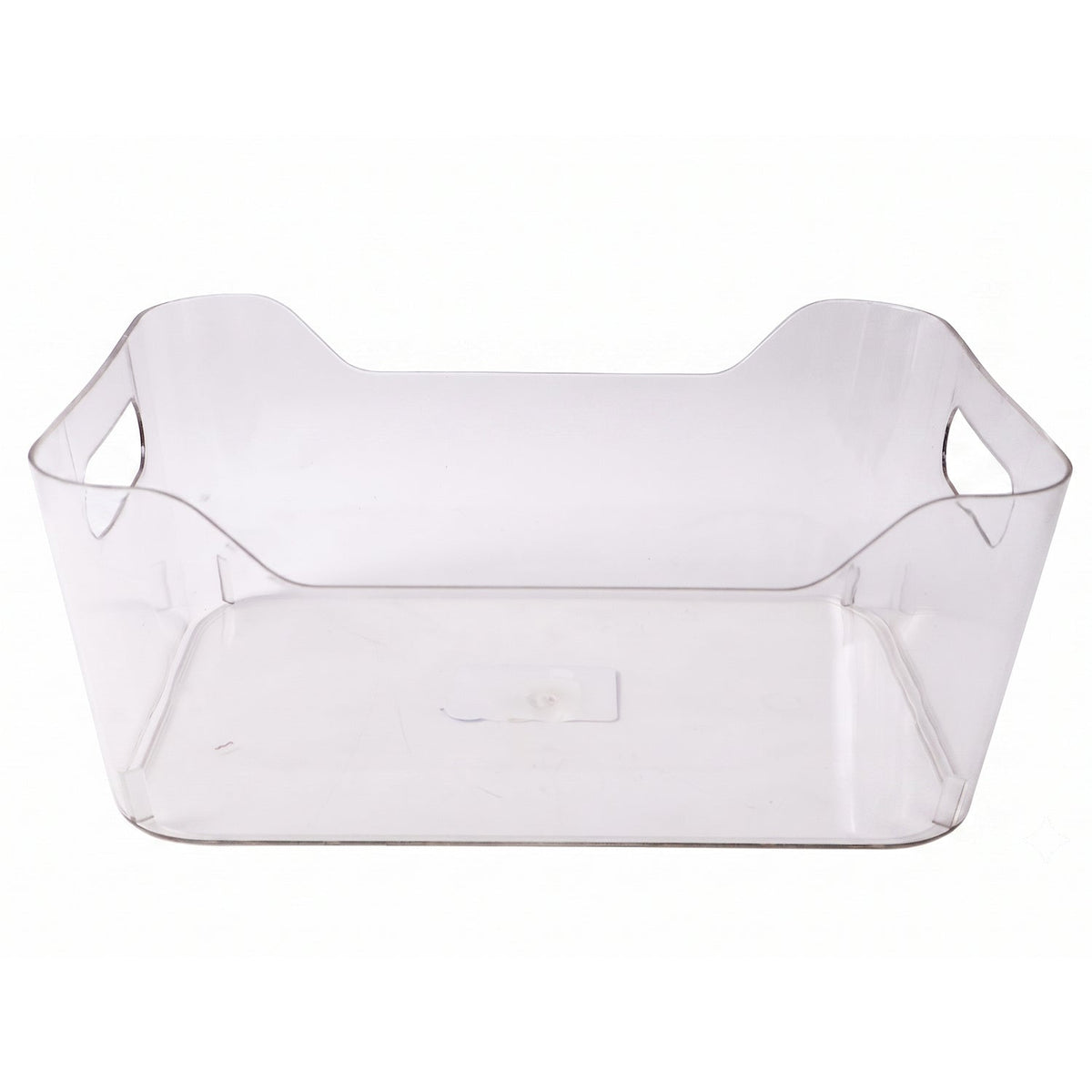 White background with storage box size guide