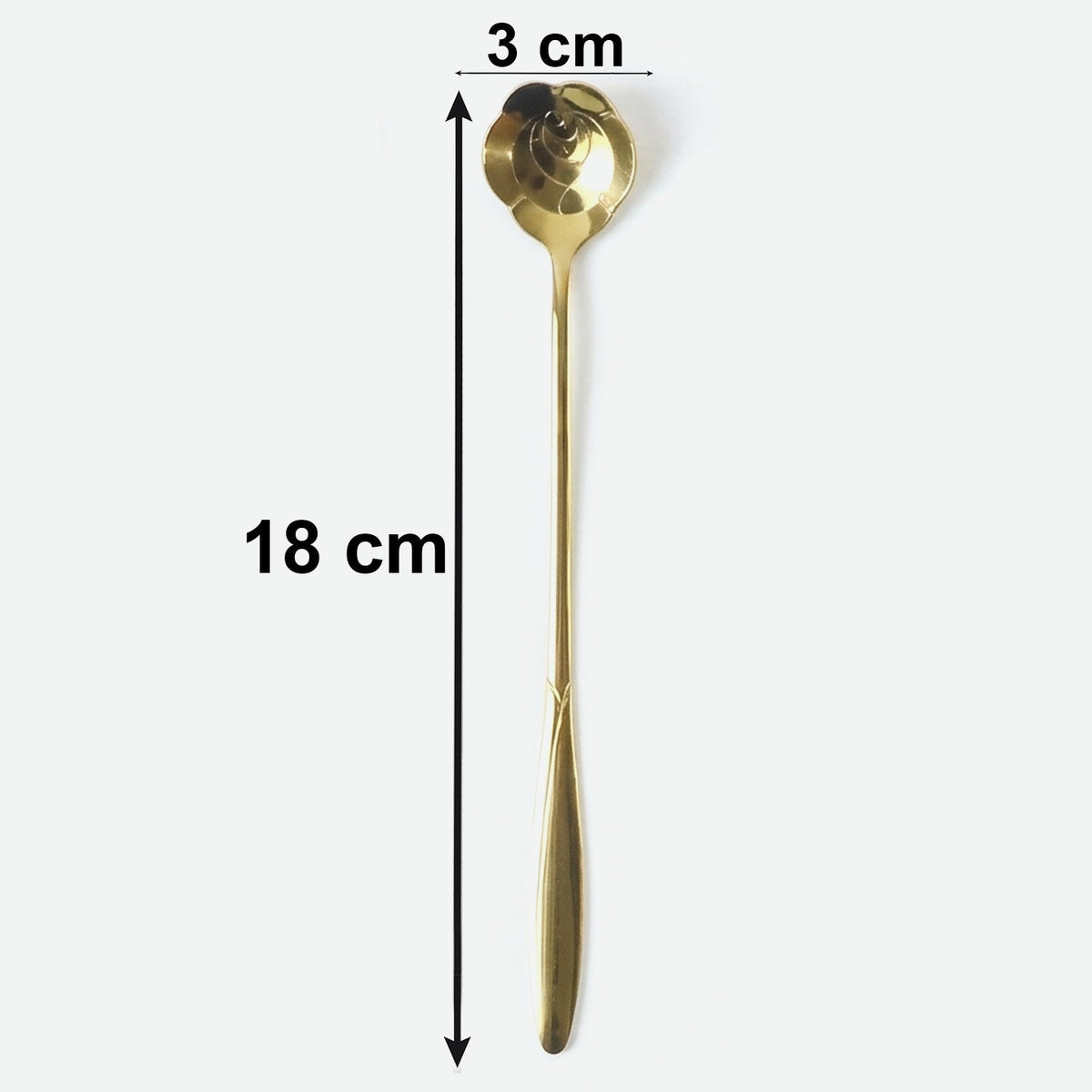 Size guide for mini golden serving spoons