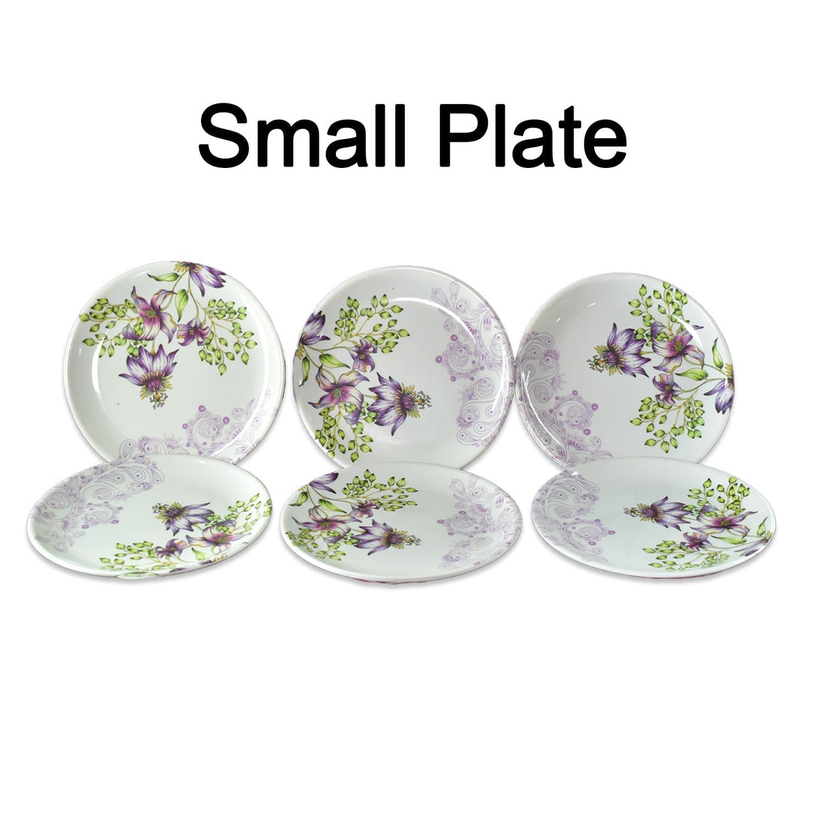 Complete 32-piece plastic dinner set, showcasing various plates and utensils.