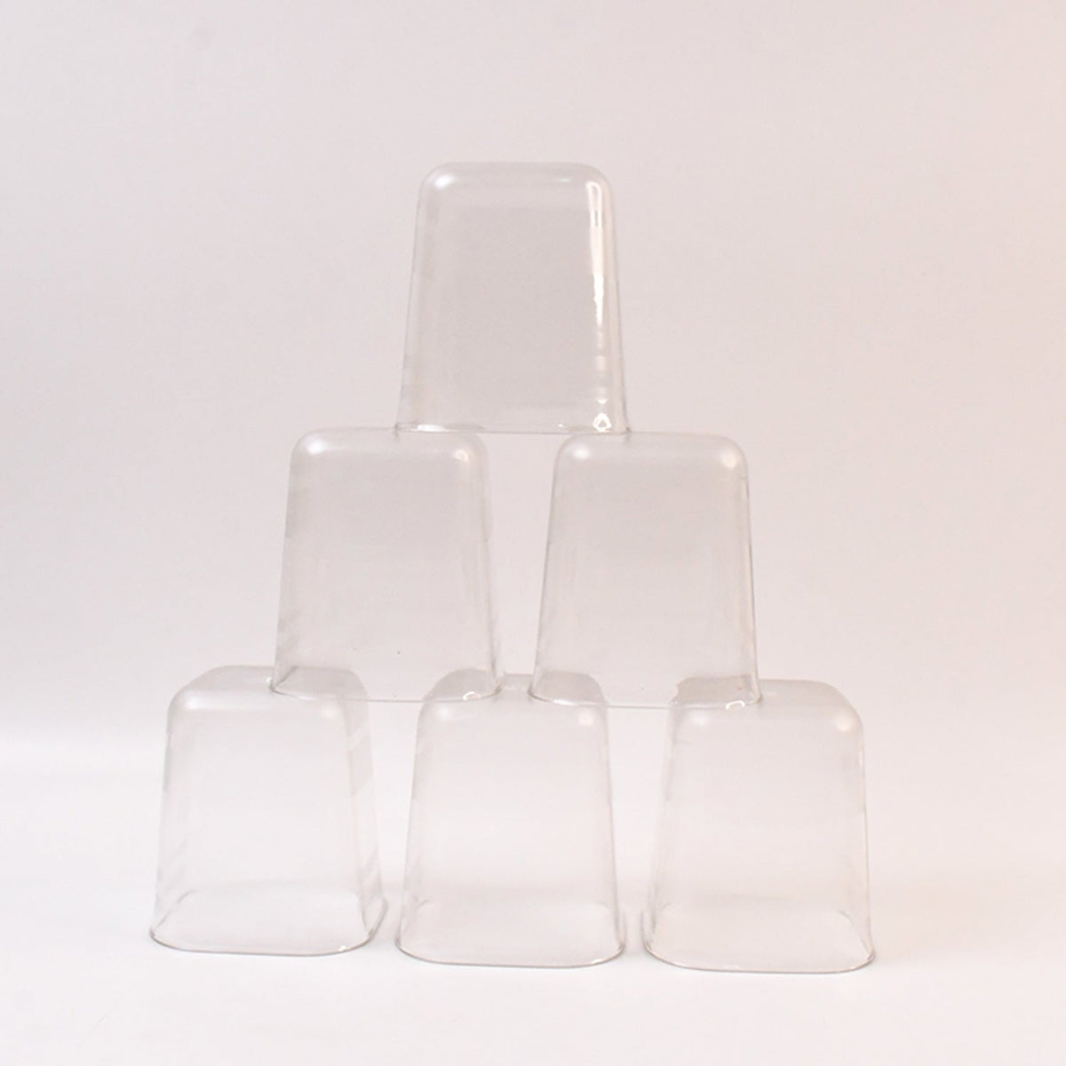 Pure gem styled transparent plastic glass set displayed