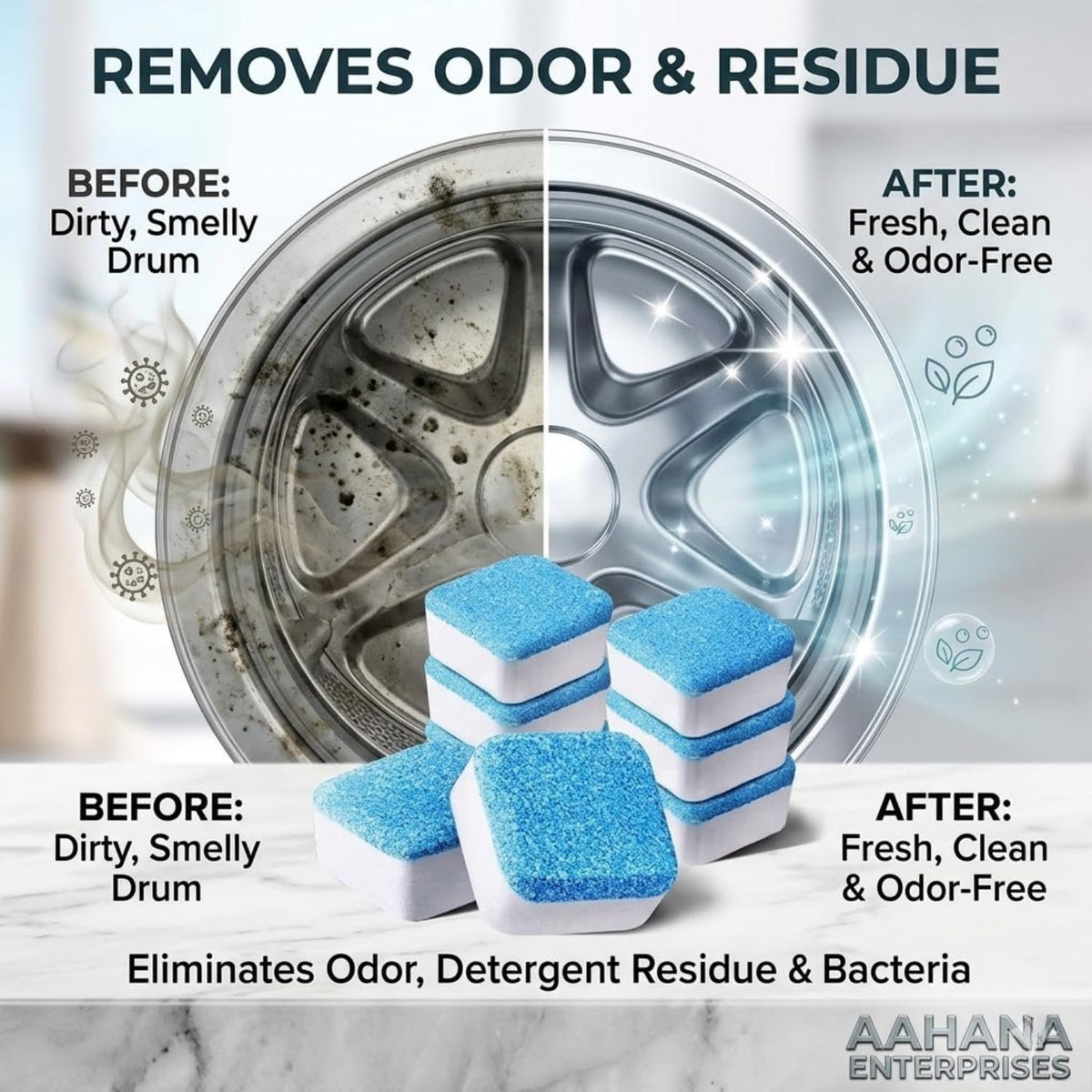 Washing Machine Cleaner Tablet – Deep Clean & Odor Eliminator | Storenzo ( Pack of 1 )