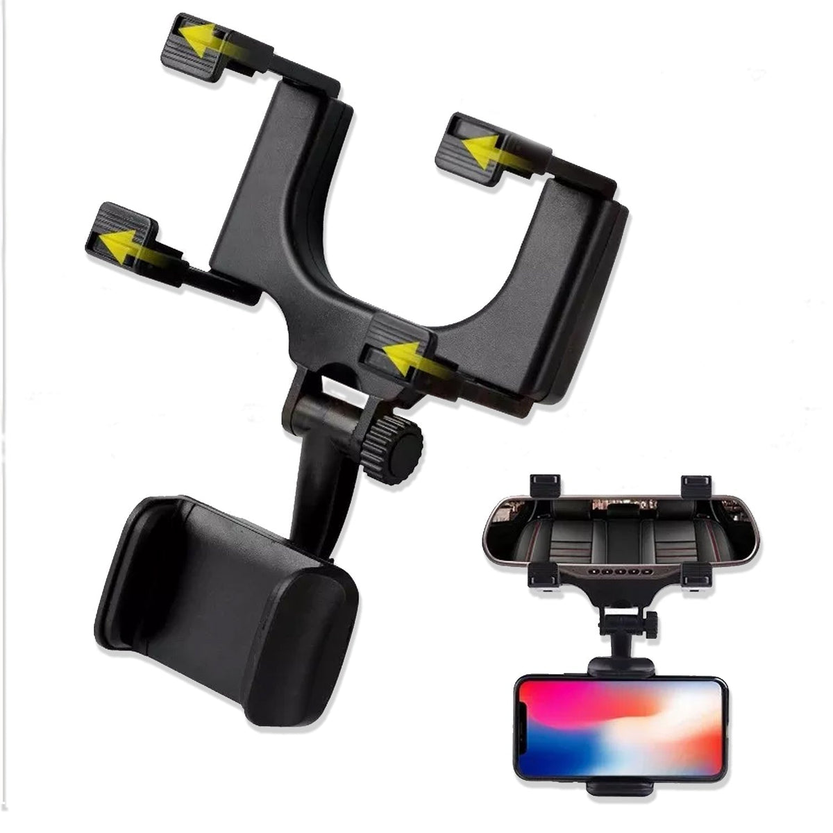 Side view of the mobile phone mount stand showing its flexible arm.