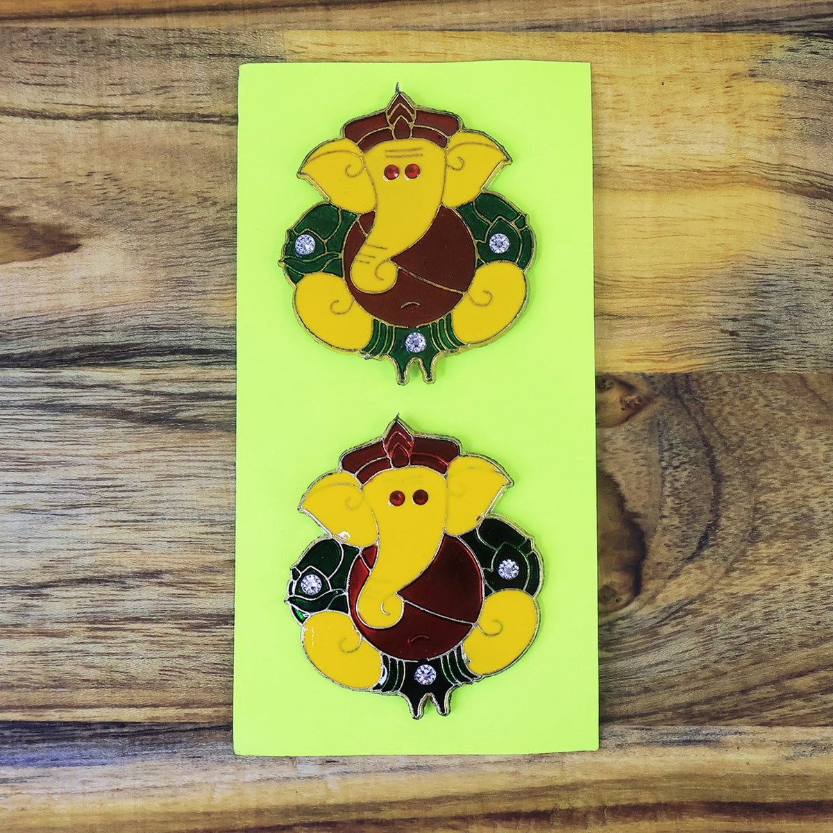 Artistic finish on decorative Lord Ganesha wall hanging sticker design