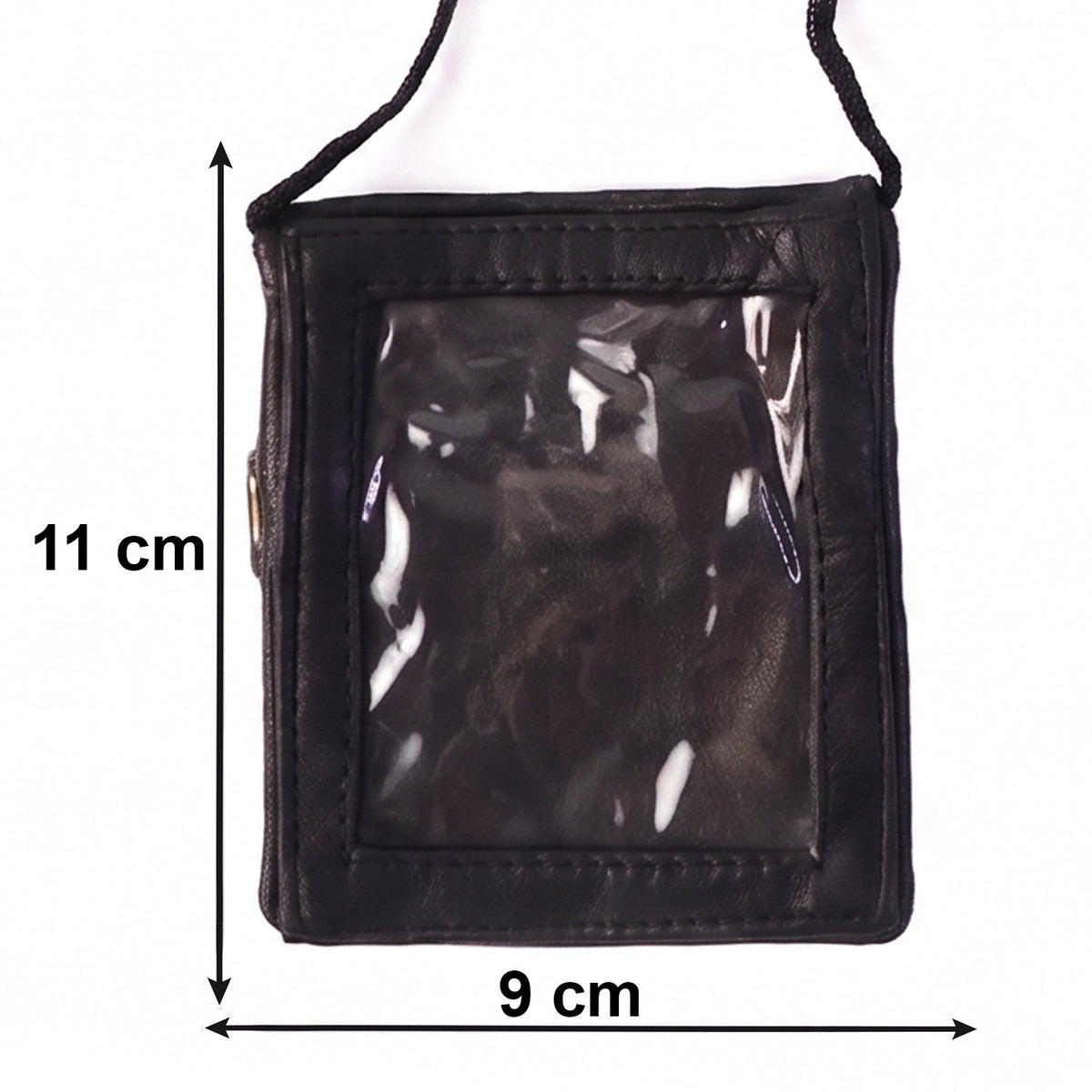Detailed view of the braided lanyard used with the leather ID holder