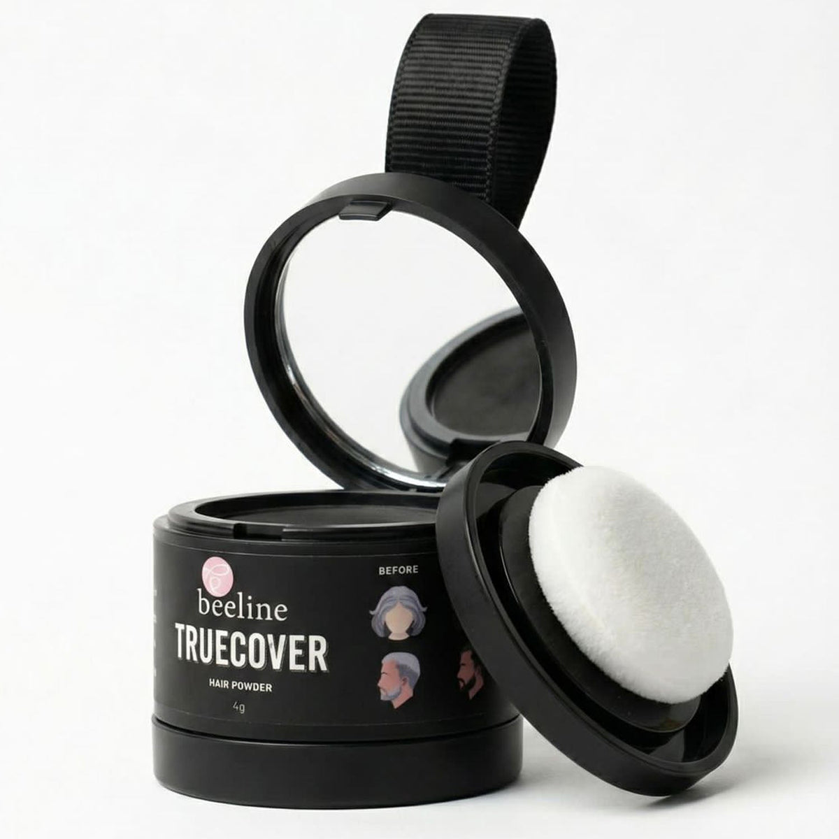 Fiber powder component of hairline color powder for scalp coverage