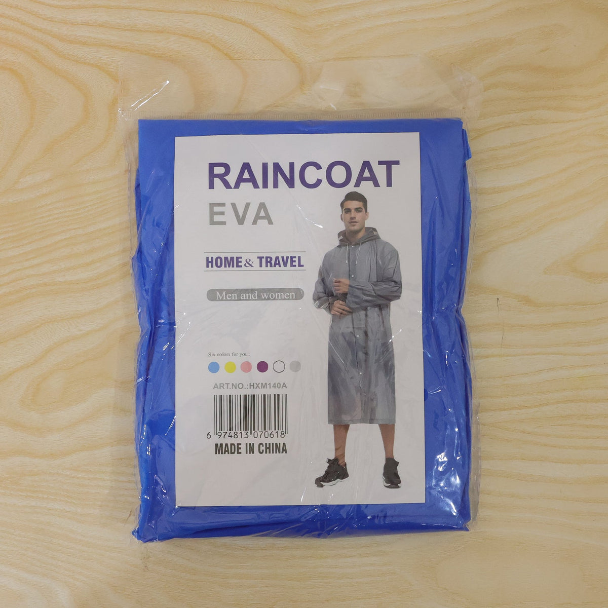 Blue EVA rain coat 1 pc