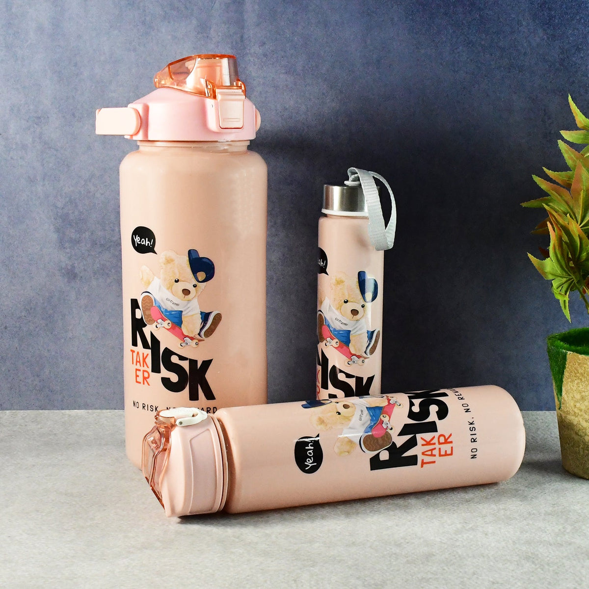 Cartoon printed 2 L wide-mouth water jug with carry handle