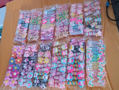 Assortment of vibrant telephone wire hairbands for girls