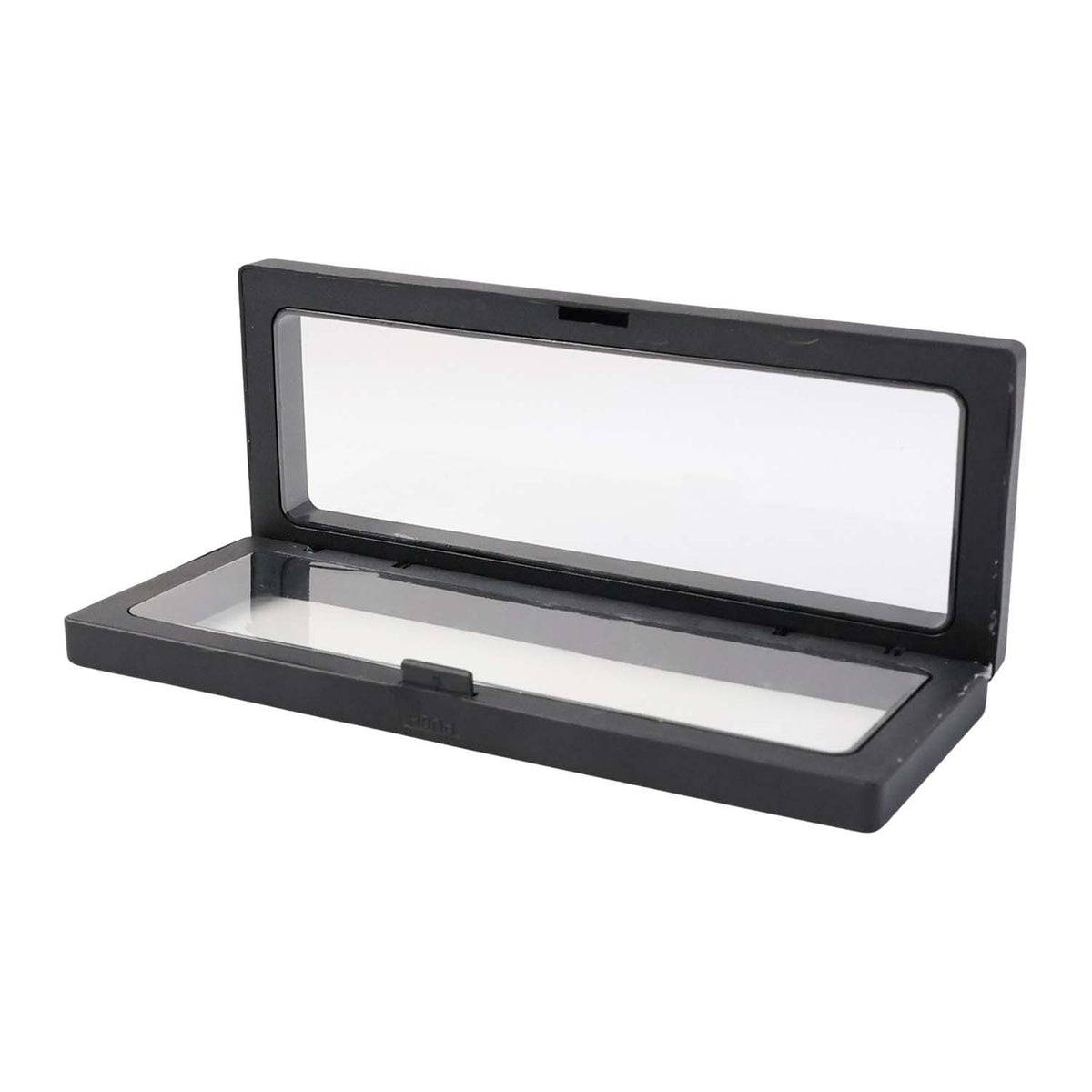 Floating frame jewelry display box highlighting a single item in 3D suspended presentation